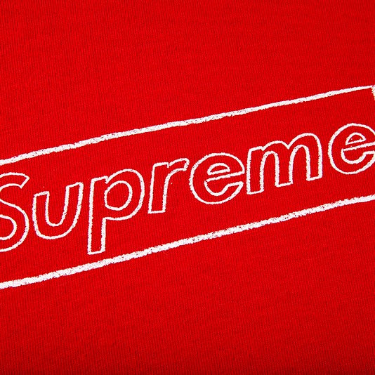 Supreme X Kaws Chalk Box Logo Red Tee