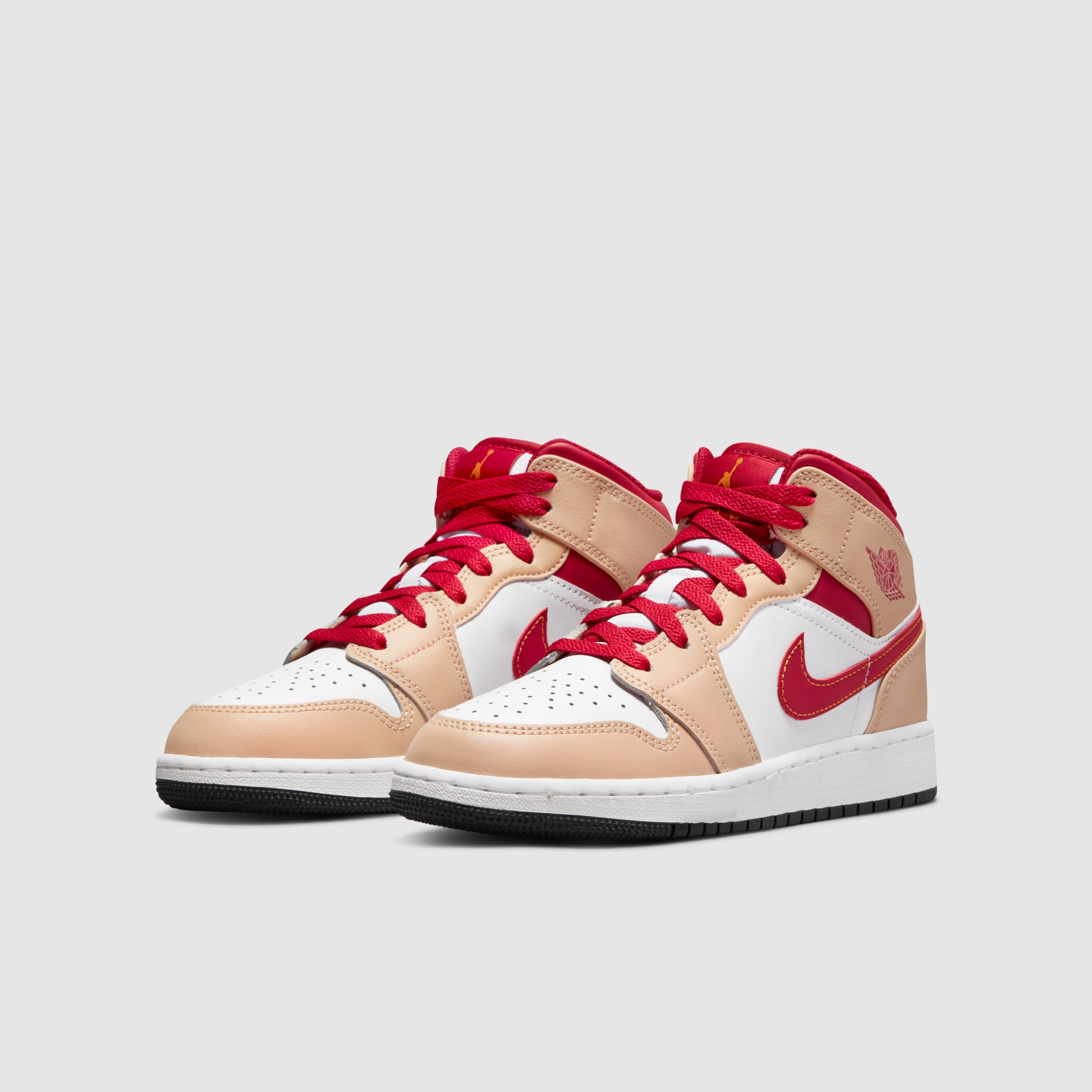 Air Jordan 1 Mid Beige Rouge GS Scalers Sneaks